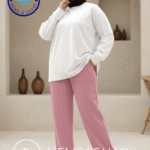 بنطلون ميلتون وايد ليج لون بينك