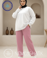 بنطلون ميلتون وايد ليج لون بينك